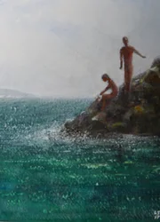 Zwei Figuren in den Heuhaufen